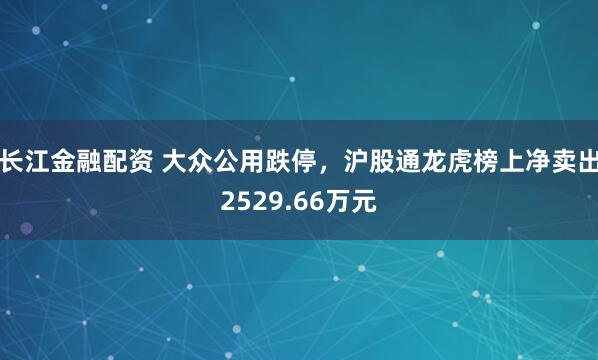 长江金融配资 大众公用跌停，沪股通龙虎榜上净卖出2529.66万元